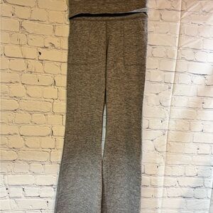 Gray foldover flair pants